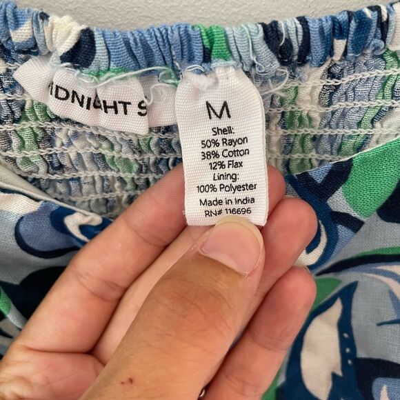 Midnight Sky M Crop Top Boning Adjustable Straps Bandana Blue Elastic Back - Picture 3 of 7